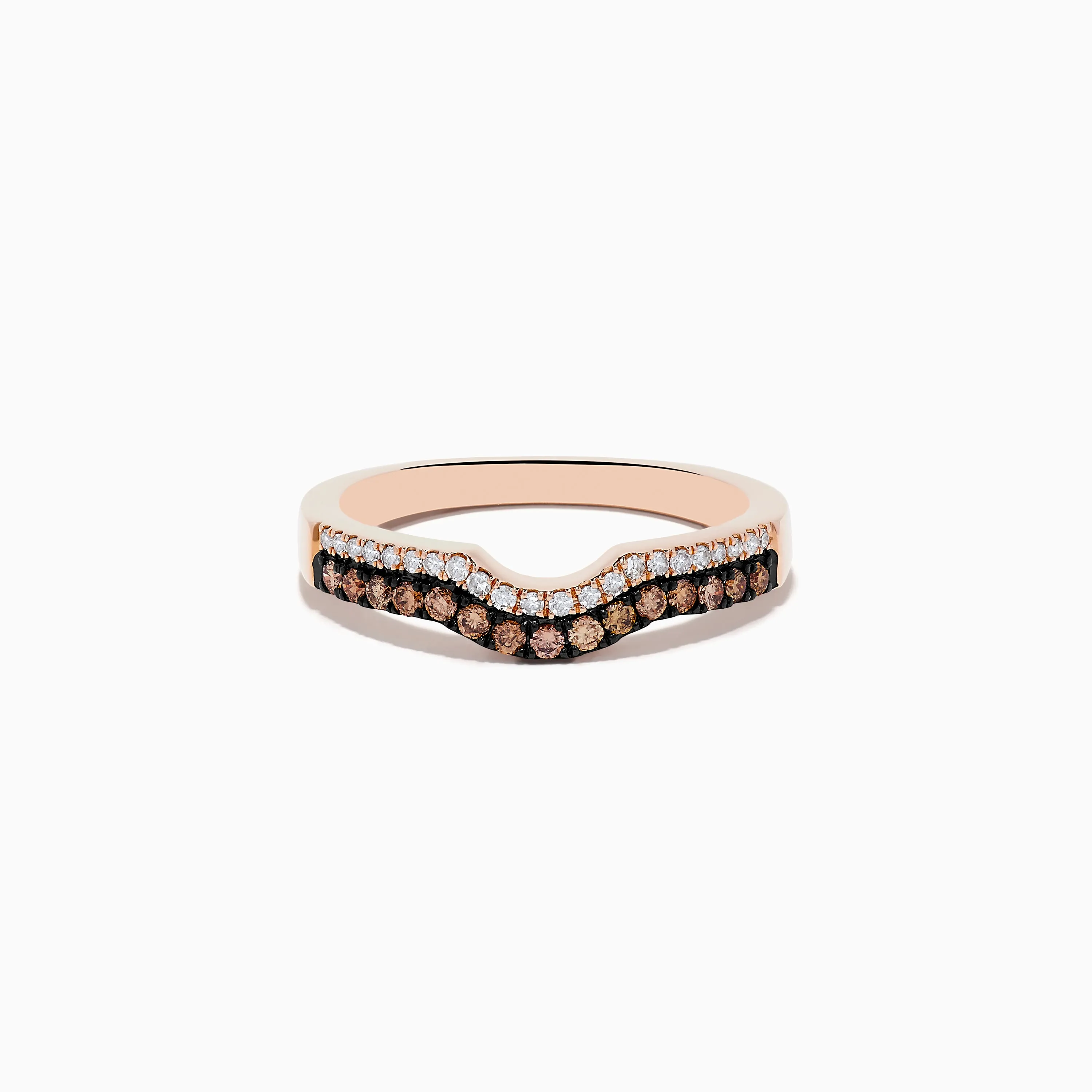 14K Rose Gold Espresso and White Diamond Band sold by Effy