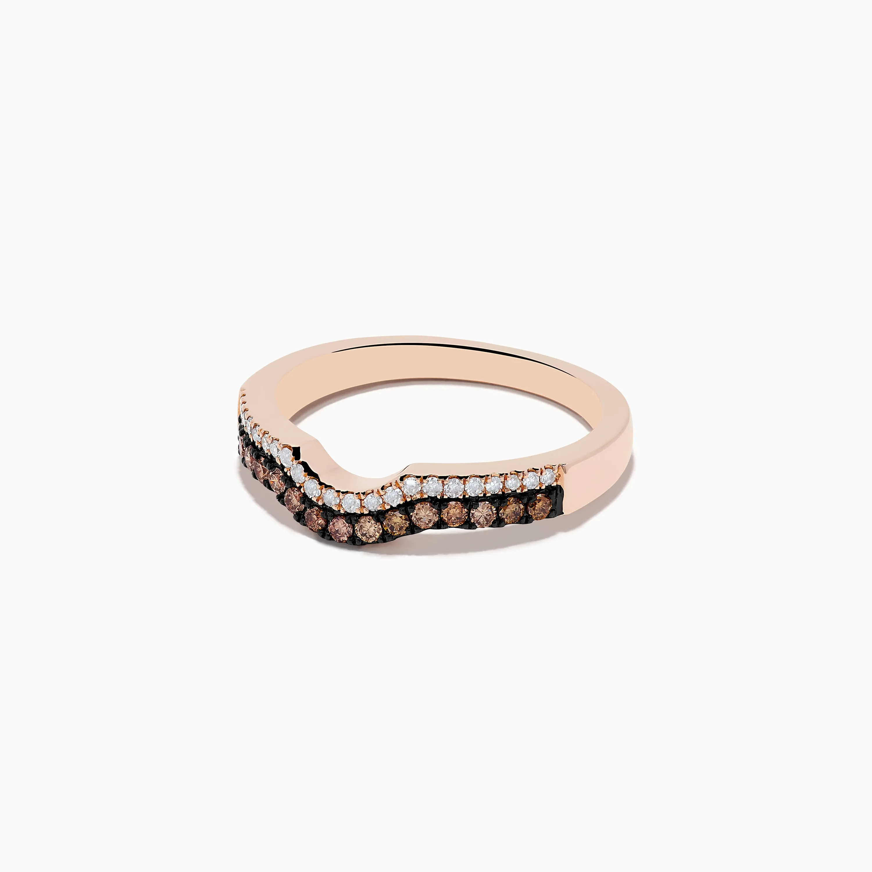 14K Rose Gold Espresso and White Diamond Band sold by Effy product image thumbnail 2