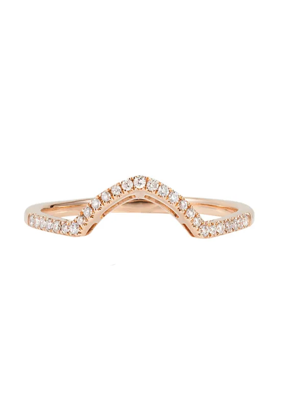 Pave Classica 14K Rose Gold Curved Diamond Stacking Band sold by Effy