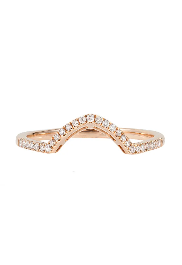 Pave Classica 14K Rose Gold Curved Diamond Stacking Band sold by Effy