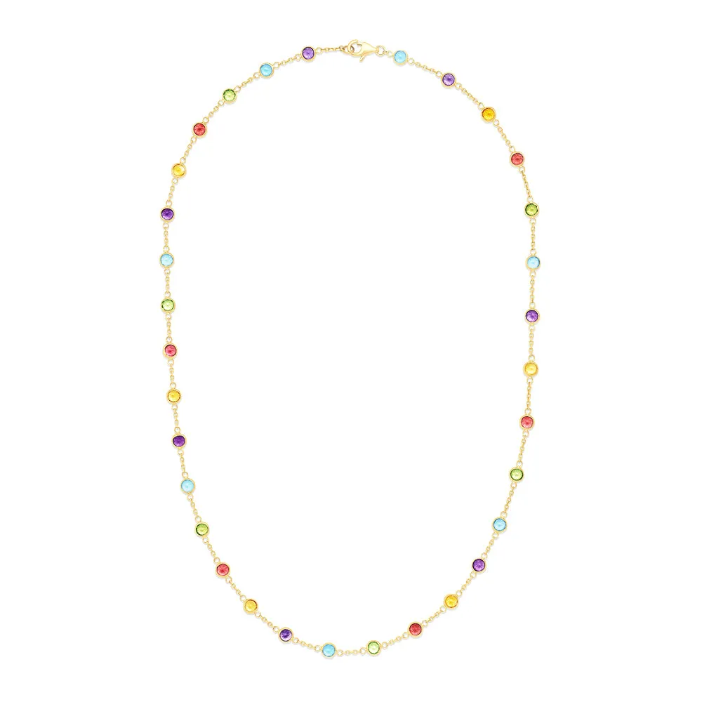 Mosaic 14K Yellow Gold Multi Gemstone Station Necklace, 8.70 TCW sold by Effy product image thumbnail 2