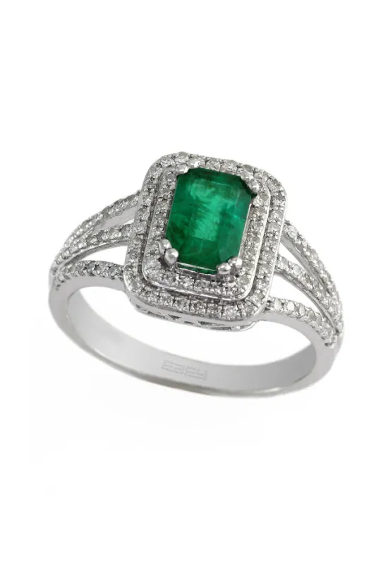 Gemma White Gold Emerald & Diamond Ring, 1.37 TCW sold by Effy