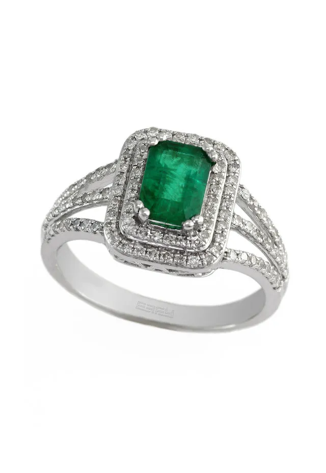 Gemma White Gold Emerald & Diamond Ring, 1.37 TCW sold by Effy