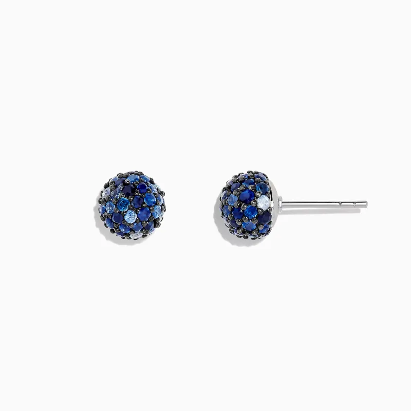 925 Sterling Silver Blue Sapphire Splash Stud Earrings, 2.26 TCW sold by Effy