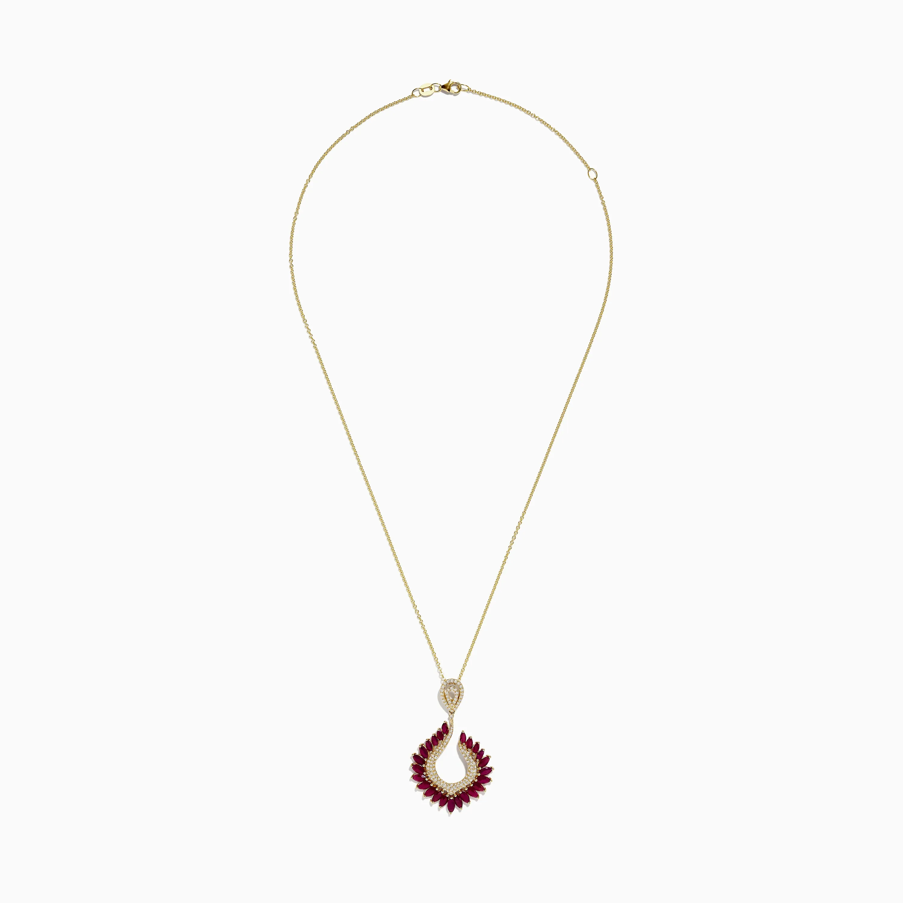 Ruby Royal Yellow Gold Ruby and Diamond Statement Pendant, 4.88 TCW sold by Effy product image thumbnail 2