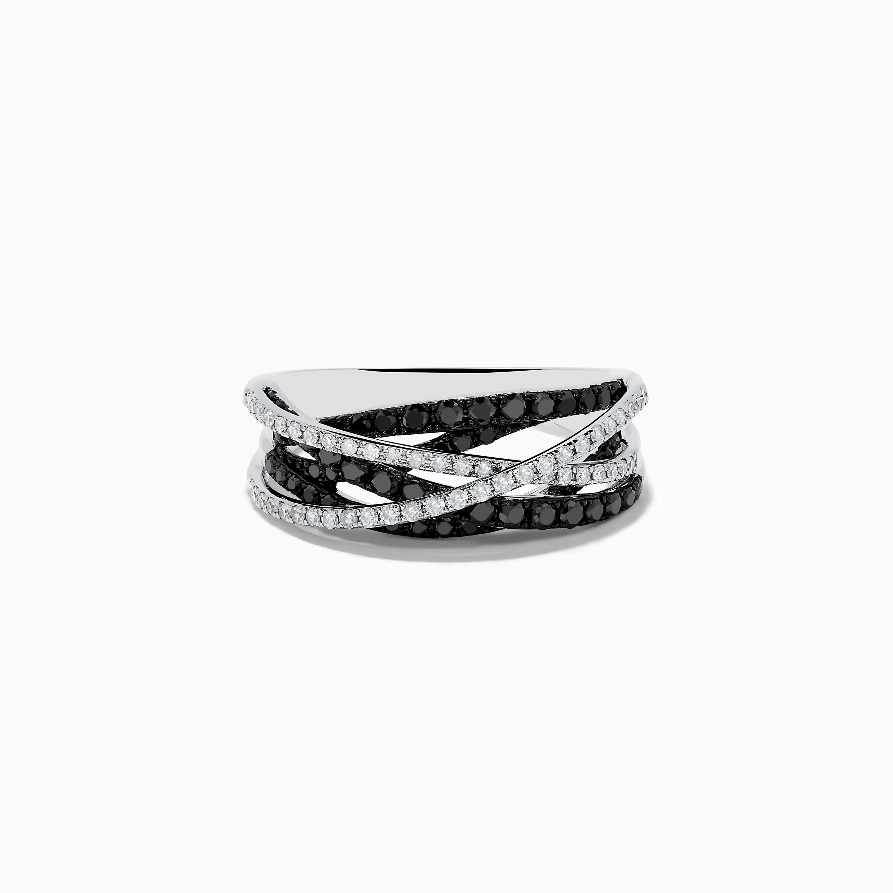 14K White Gold Black and White Diamond Ring, .72 TCW sold by Effy