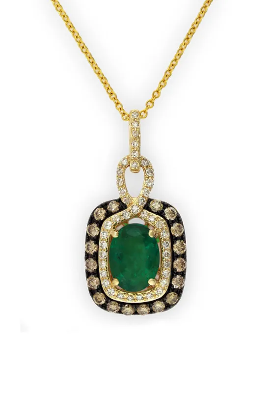 Gemma Emerald, Espresso & White Diamond Pendant sold by Effy