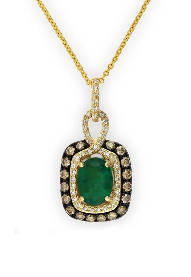 Gemma Emerald, Espresso & White Diamond Pendant sold by Effy