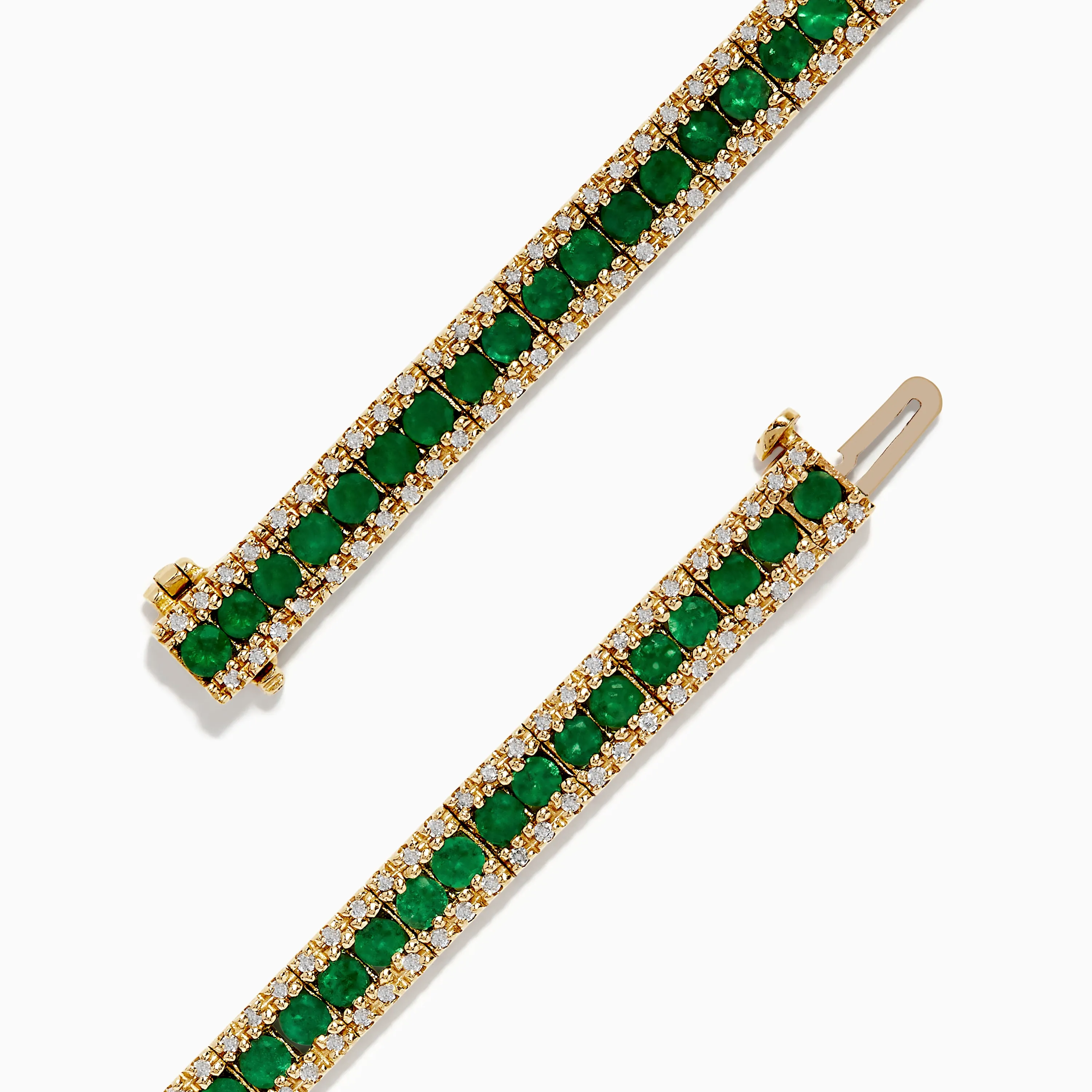 14K Yellow Gold Emerald and Diamond Bracelet sold by Effy product image thumbnail 2