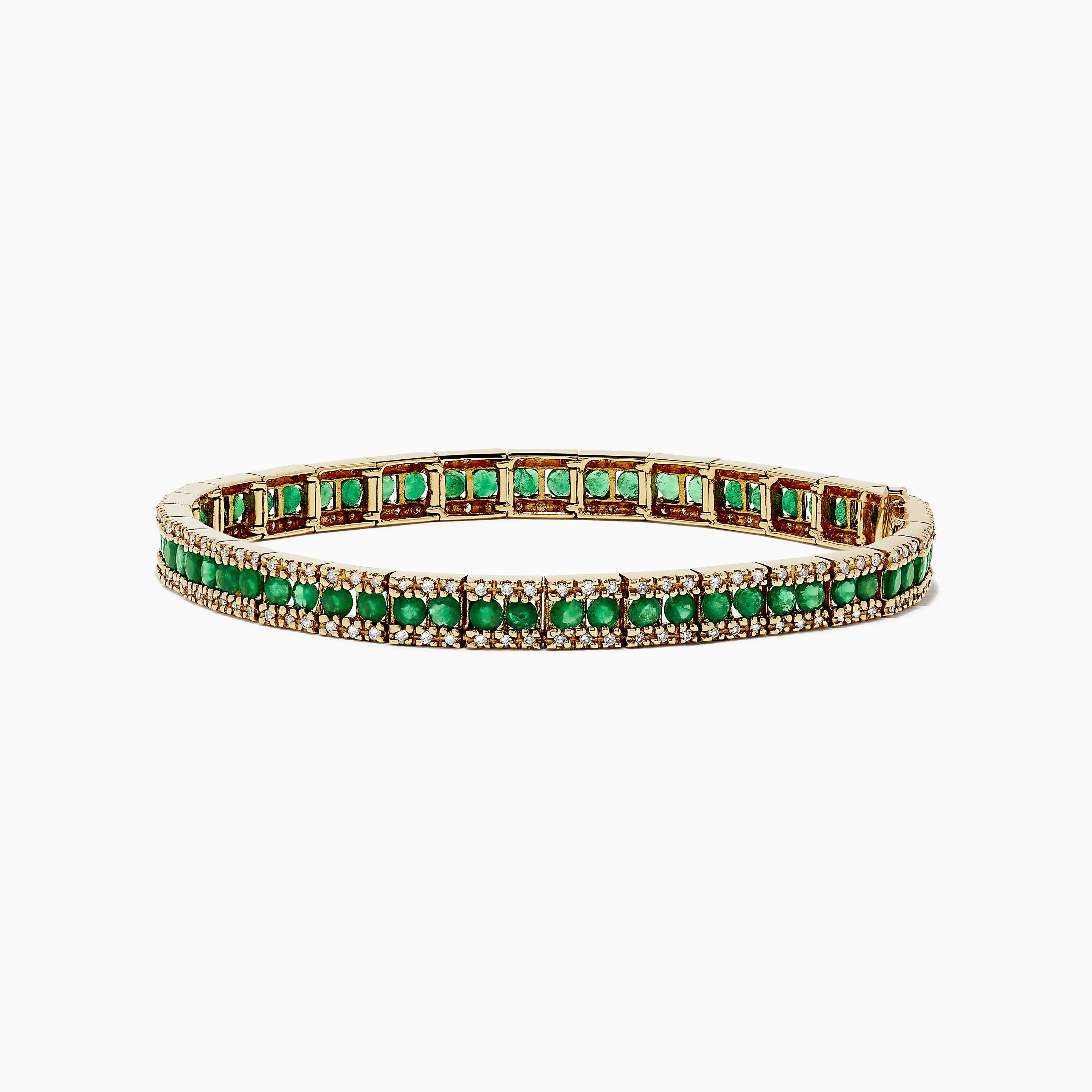 14K Yellow Gold Emerald and Diamond Bracelet sold by Effy