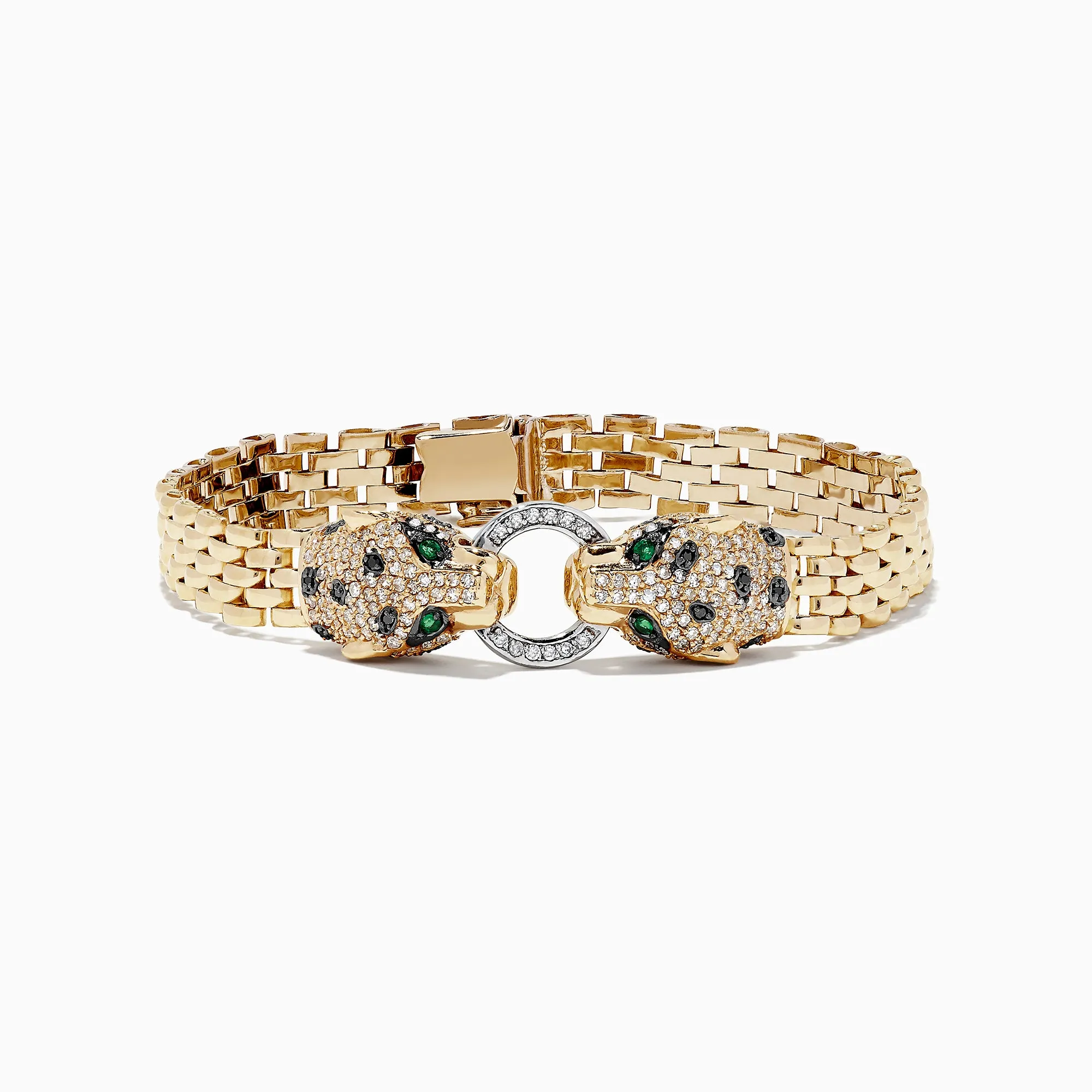 Signature 14K 2-Tone Gold Diamond and Emerald 7" Bracelet, 1.35 TCW sold by Effy