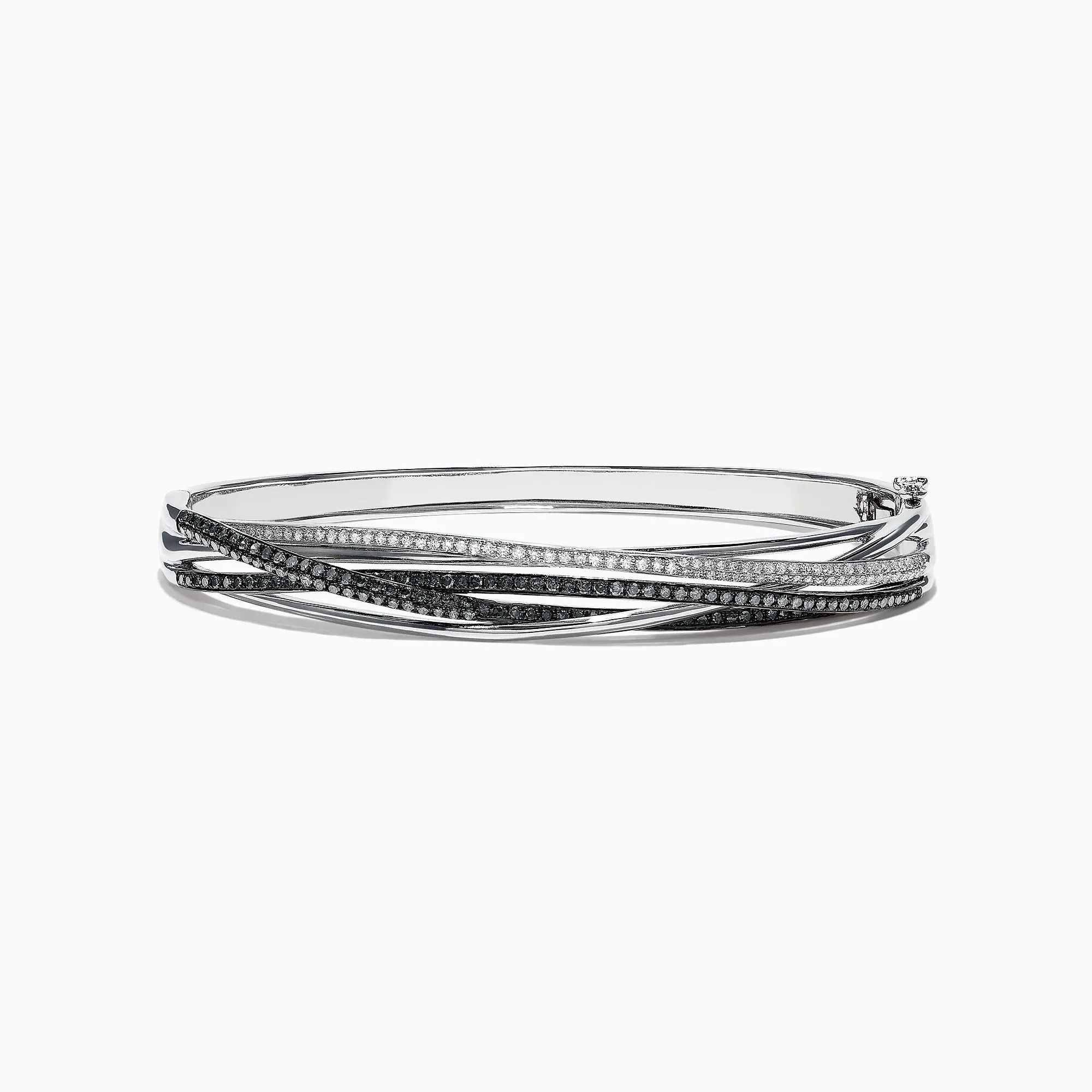 14K White Gold Black and White Diamond Bangle, 1.26 TCW sold by Effy
