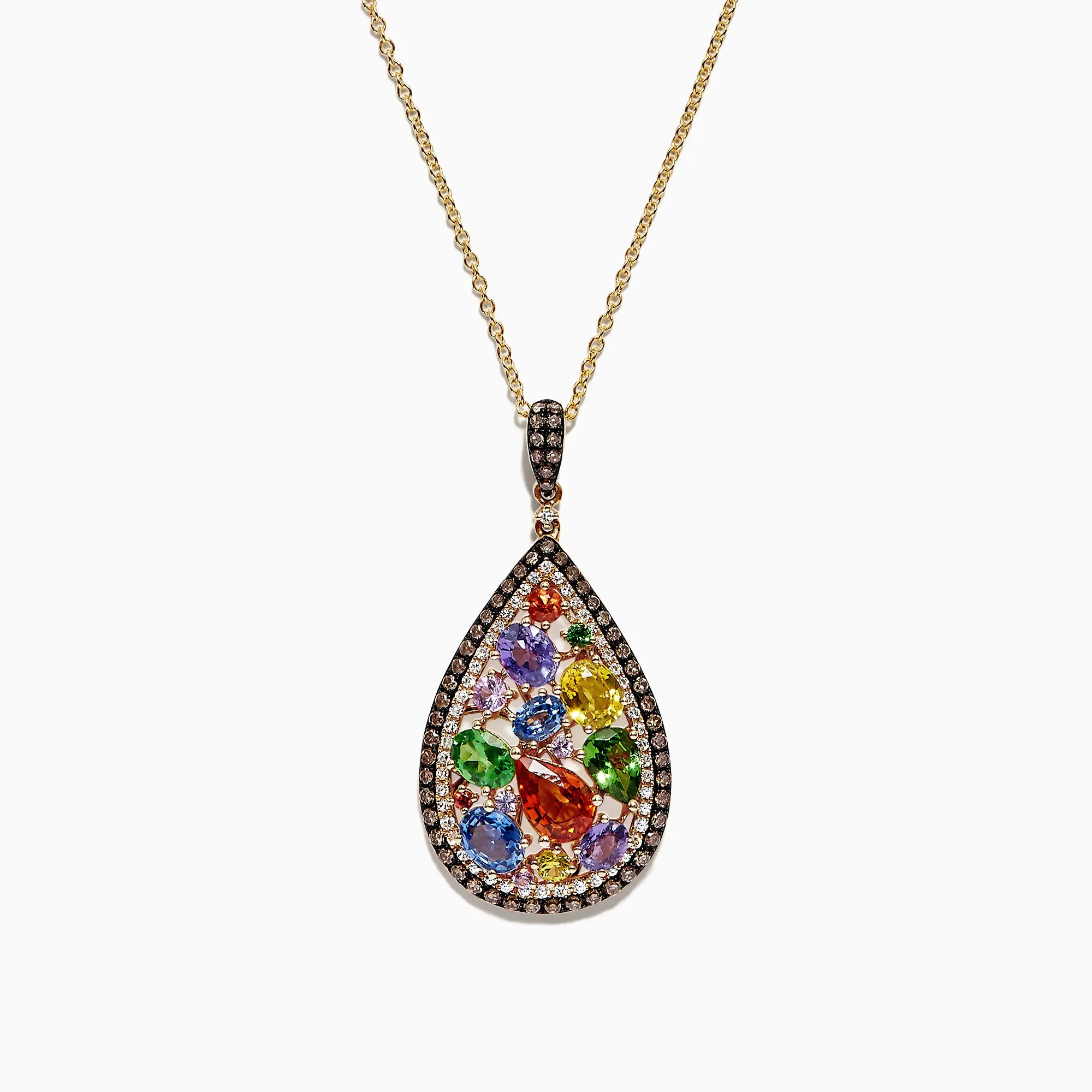 Watercolors 14K Yellow Gold Multi Sapphire & Diamond Pendant, 4.21 TCW sold by Effy