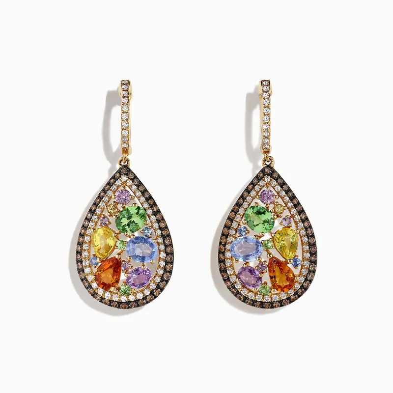 Watercolors 14K Yellow Gold Multi Sapphire & Diamond Earrings, 5.13 TCW sold by Effy