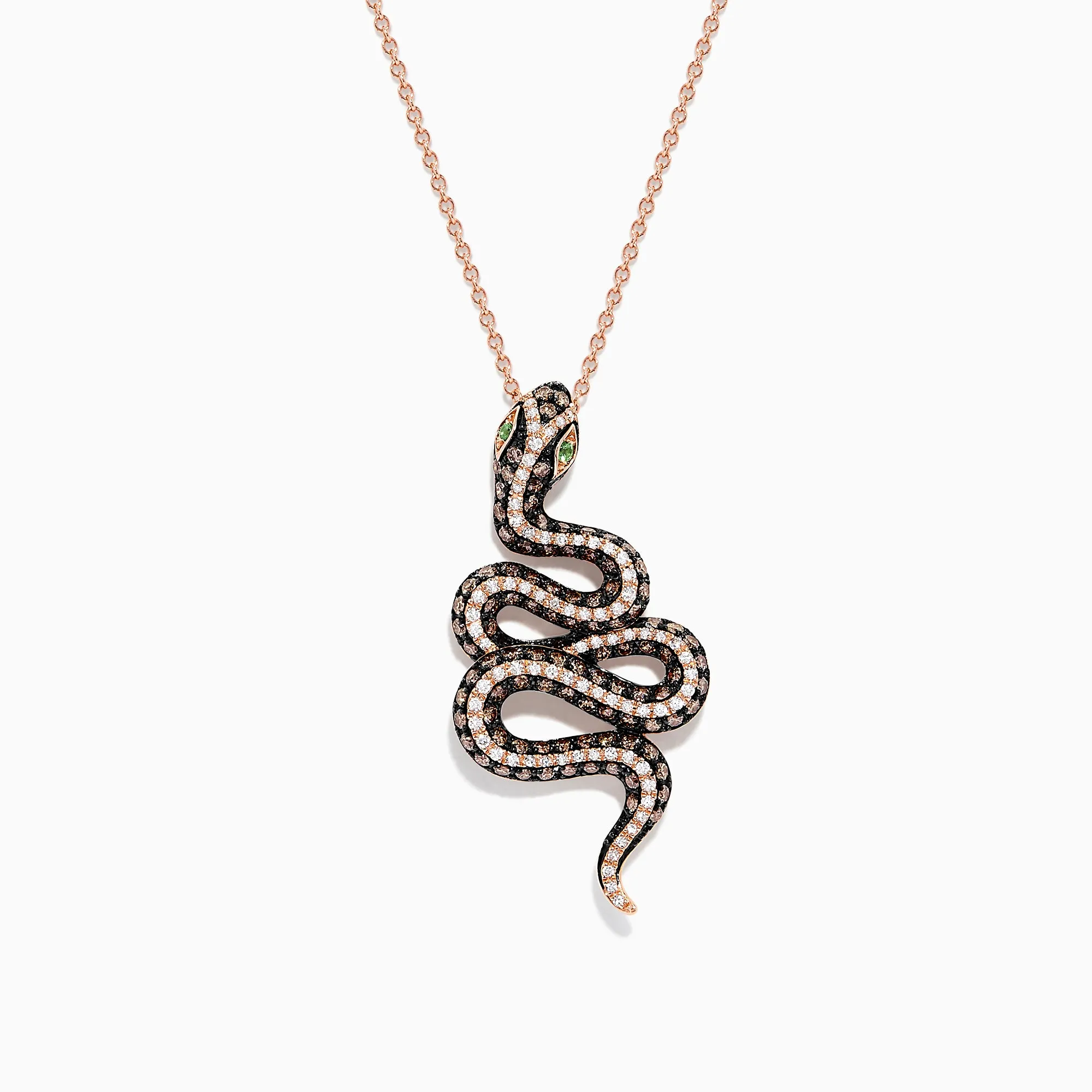 Safari 14K Rose Gold Diamond and Tsavorite Snake Pendant, 1.41 TCW sold by Effy