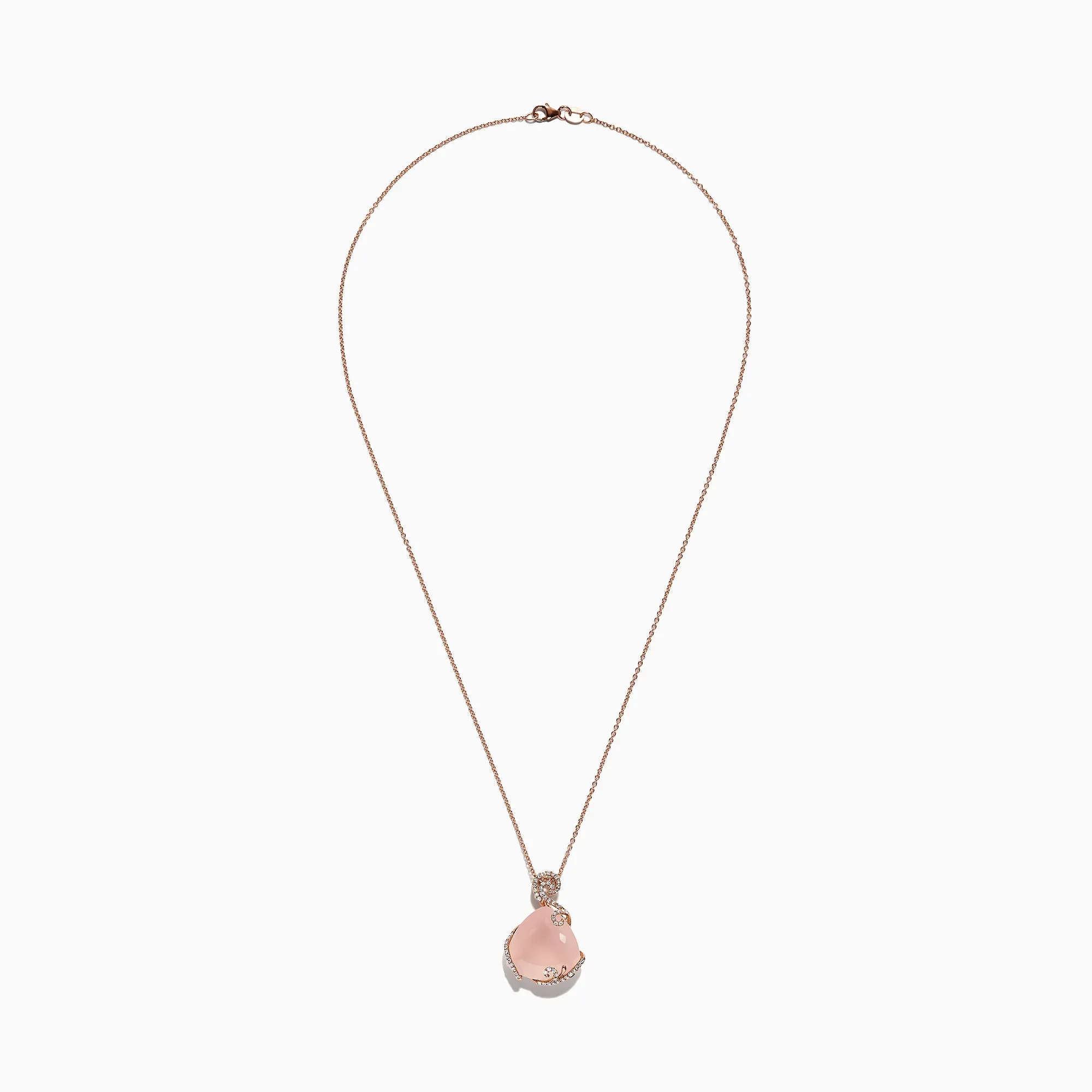 14K Rose Gold Rose Quartz and Diamond Pendant, 16.18 TCW sold by Effy product image thumbnail 2