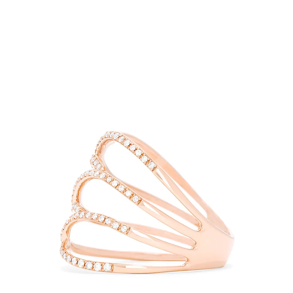 Pave Rose 14K Rose Gold Diamond Negative Space Ring, 0.43 TCW sold by Effy product image thumbnail 3