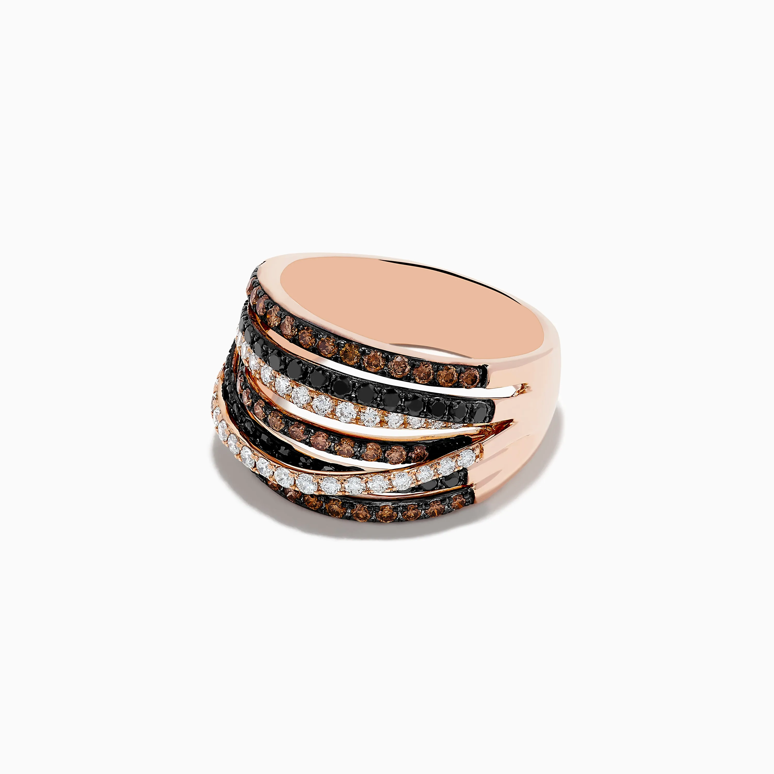 Confetti 14K Rose Gold Black, White and Espresso Diamond Ring, 1.36 TCW sold by Effy product image thumbnail 2