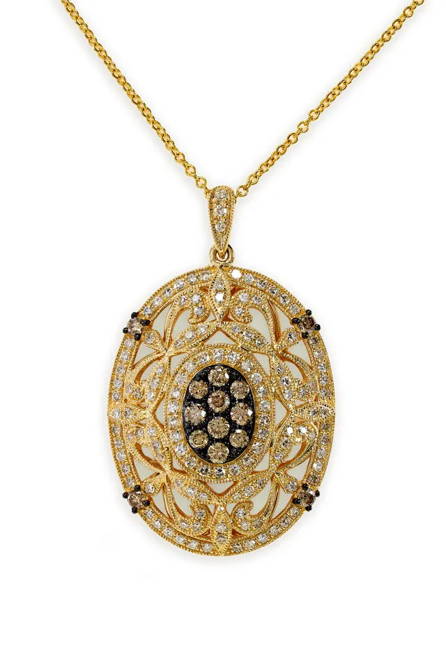 14K Yellow Gold Espresso and White Diamond Pendant, 0.78 TCW sold by Effy