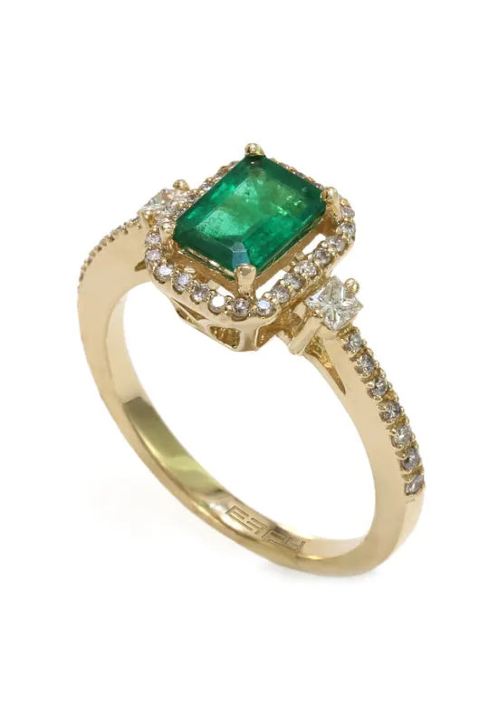 Gemma 14K Yellow Gold Emerald and Diamond Ring, 1.28 TCW sold by Effy