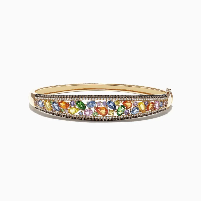 Watercolors 14K Yellow Gold Multi Sapphire & Diamond Bangle, 6.02 TCW sold by Effy