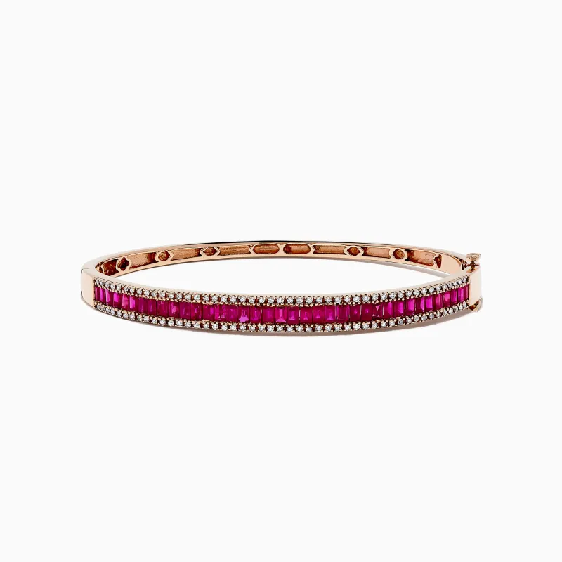Ruby Royale 14K Rose Gold Ruby and Diamond Bangle, 3.93 TCW sold by Effy