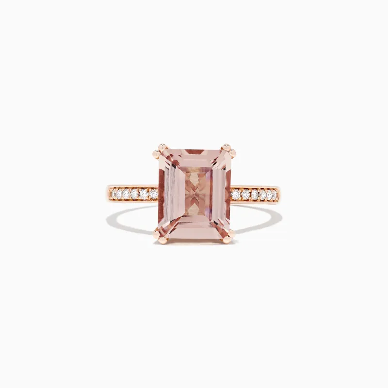 Blush 14K Rose Gold Morganite and Diamond Ring, 2.64 TCW sold by Effy