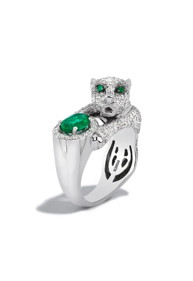 Signature 14K White Gold Diamond and Emerald Ring, 2.31 TCW sold by Effy