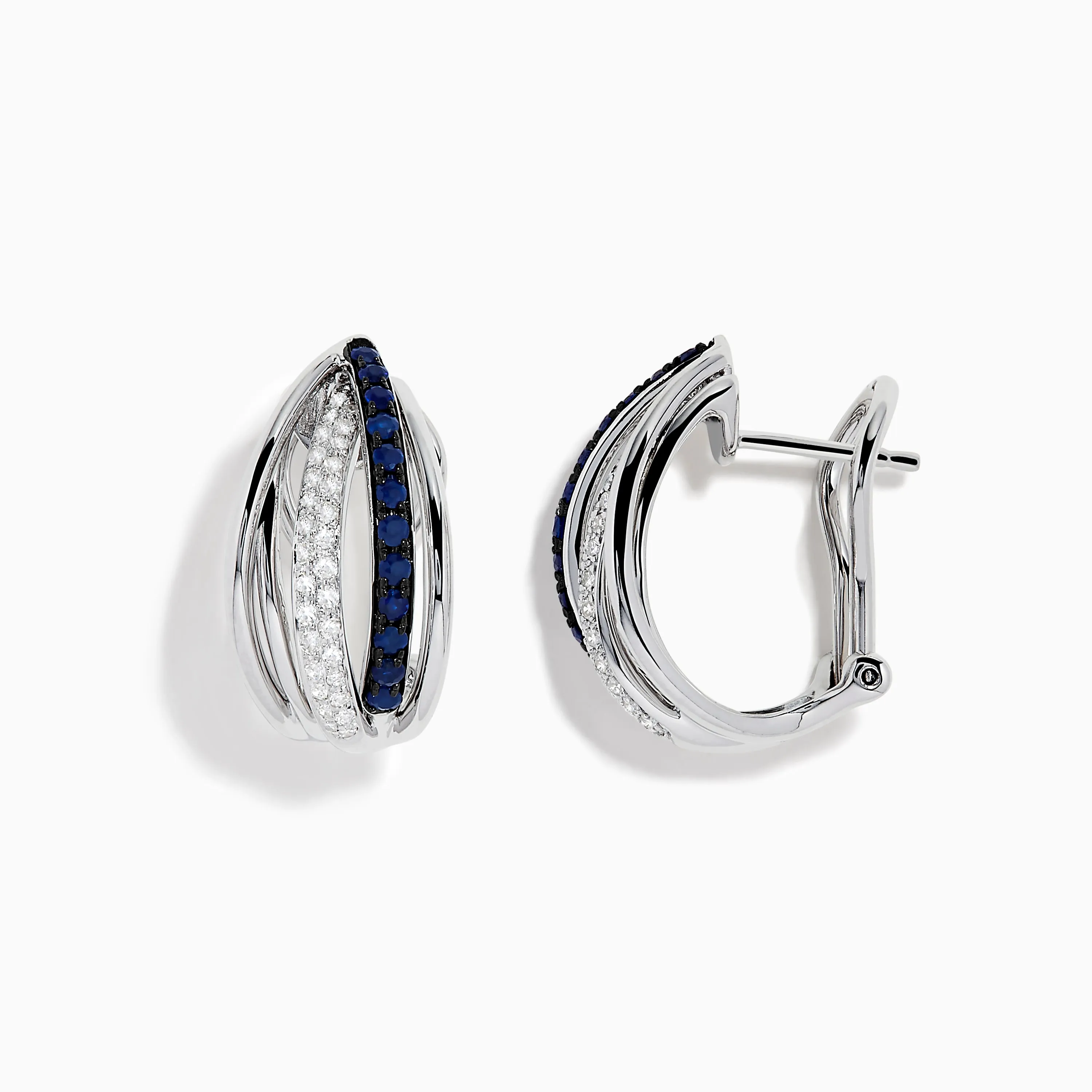 Royale Bleu 14K White Gold Blue Sapphire & Diamond Earrings, 0.62 TCW sold by Effy product image thumbnail 2