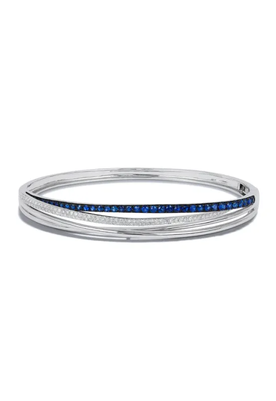Royale Bleu 14K White Gold Blue Sapphire & Diamond Bangle, 1.47 TCW sold by Effy