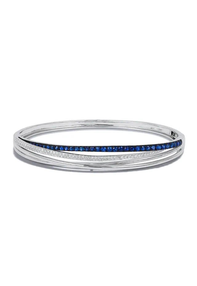 Royale Bleu 14K White Gold Blue Sapphire & Diamond Bangle, 1.47 TCW sold by Effy