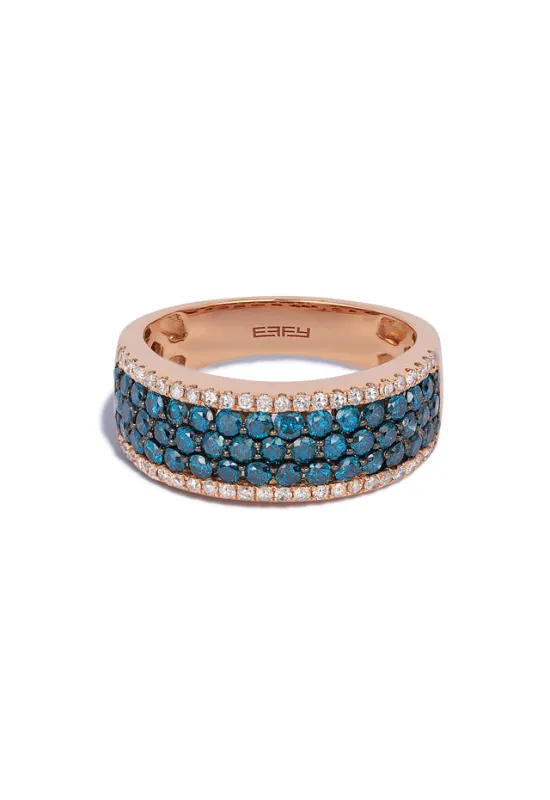 Bella Bleu 14K Rose Gold Blue and White Diamond Ring, 1.28 TCW sold by Effy