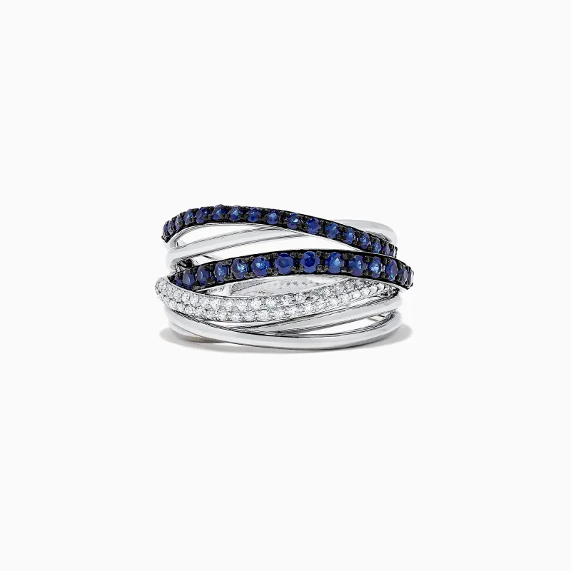 Royale Bleu 14K White Gold Blue Sapphire & Diamond Ring, 0.91 TCW sold by Effy