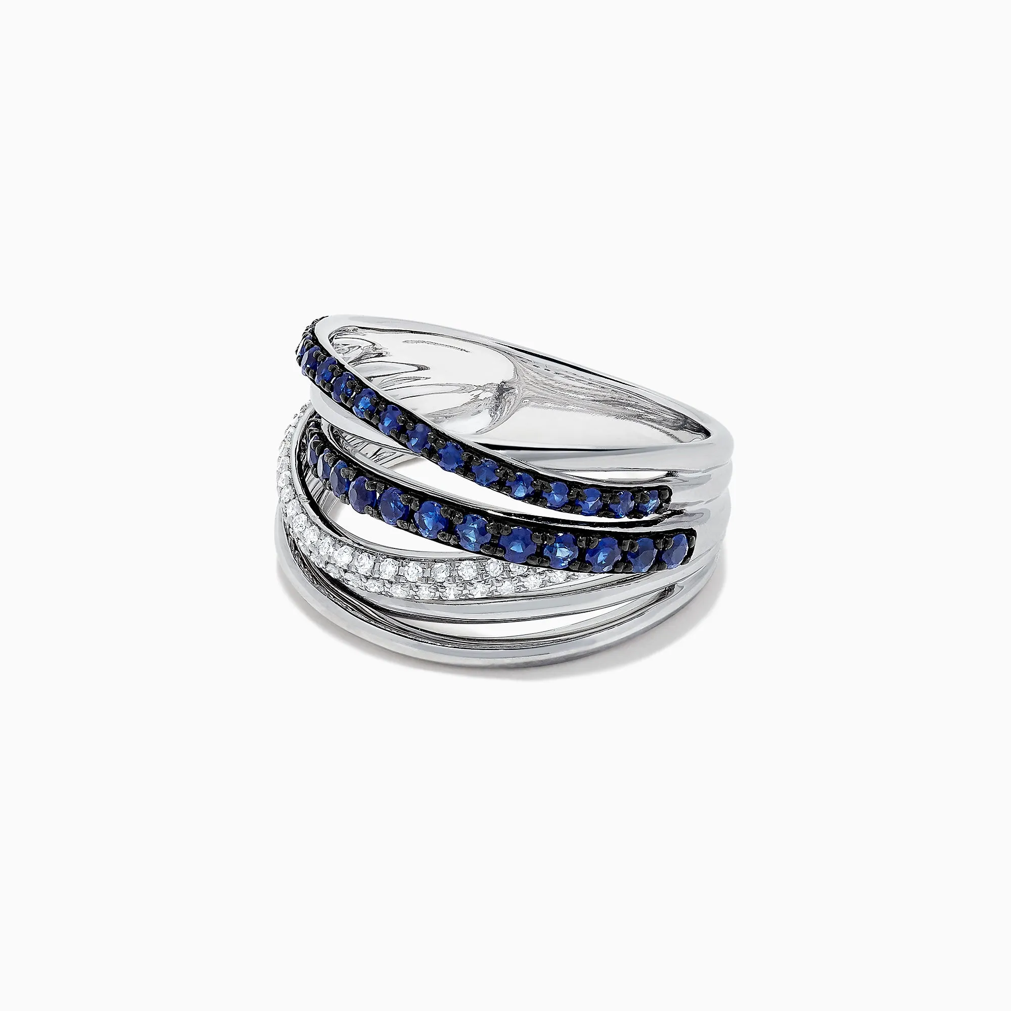 Royale Bleu 14K White Gold Blue Sapphire & Diamond Ring, 0.91 TCW sold by Effy product image thumbnail 2