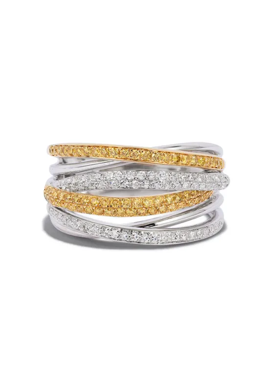 Canare 14K 2-Tone Gold Yellow and White Diamond Ring, 0.56 TCW sold by Effy