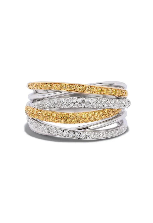 Canare 14K 2-Tone Gold Yellow and White Diamond Ring, 0.56 TCW sold by Effy