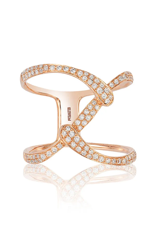 Pave Rose 14K Rose Gold Diamond Ring, 0.37 TCW sold by Effy
