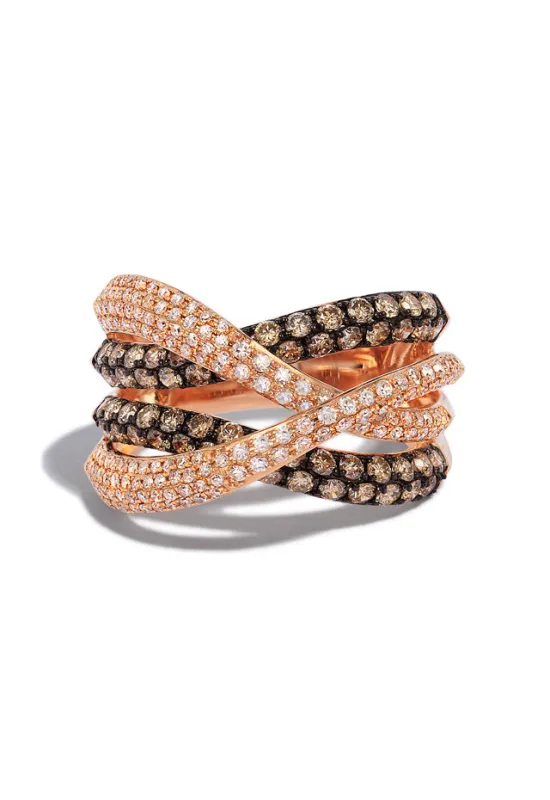 14K Rose Gold Espresso and White Diamond Ring, 1.52 TCW sold by Effy
