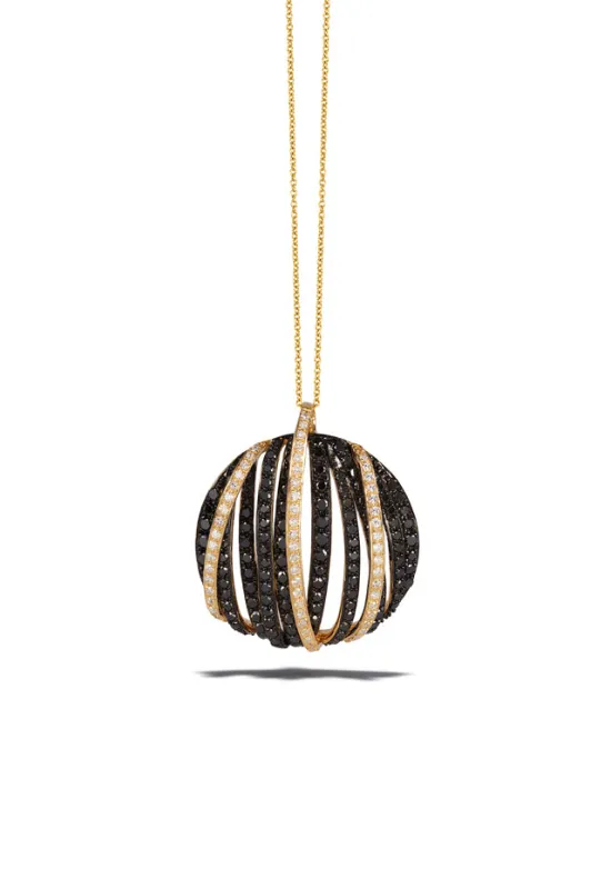 14K Yellow Gold Black and White Diamond Pendant, 1.39 TCW sold by Effy