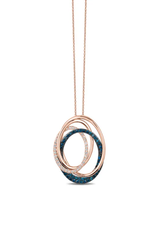 Bella Bleu 14K Rose Gold Blue and White Diamond Pendant, 0.45 TCW sold by Effy