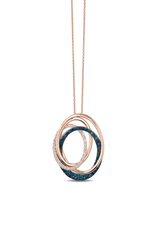 Bella Bleu 14K Rose Gold Blue and White Diamond Pendant, 0.45 TCW sold by Effy
