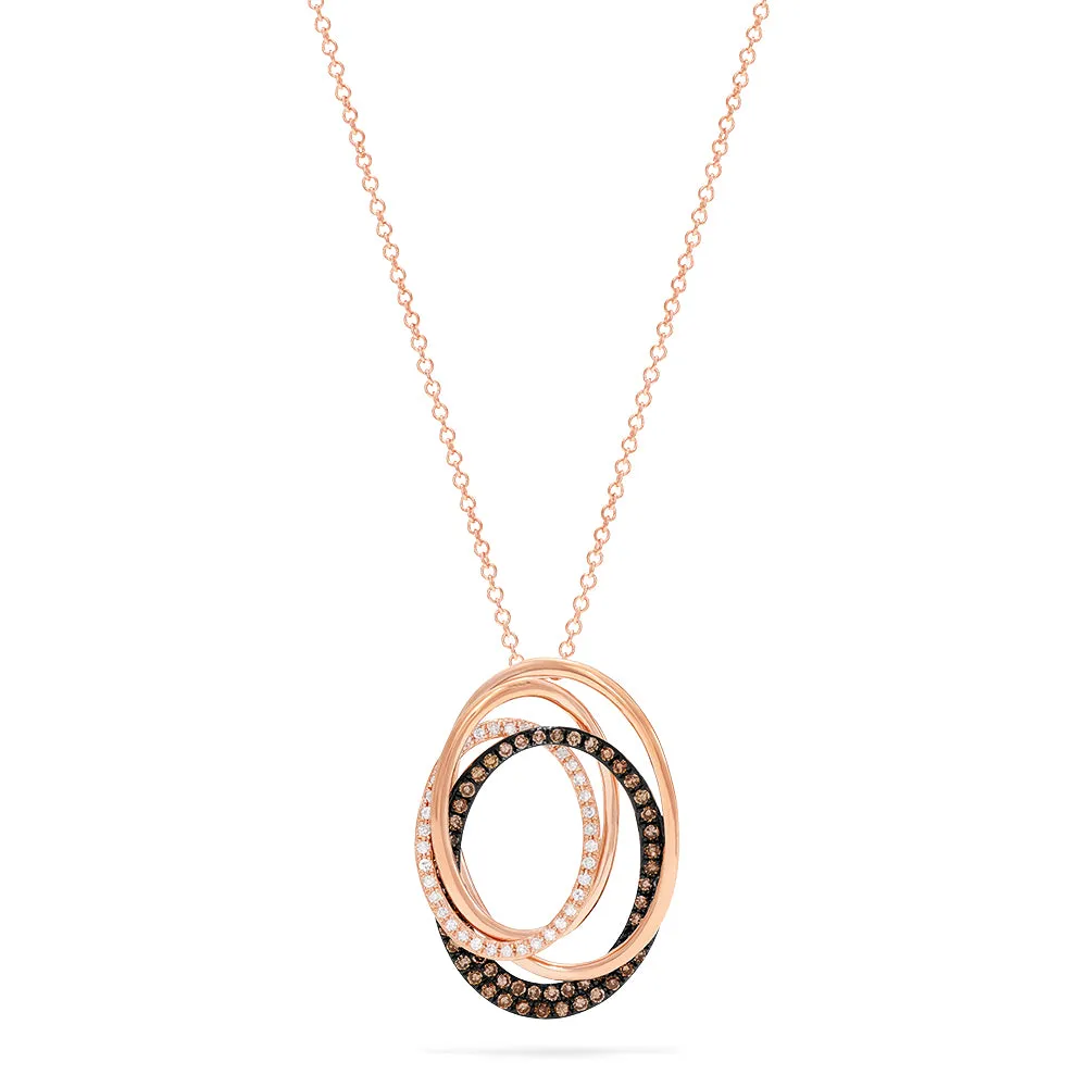 14K Rose Gold Espresso and White Diamond Pendant, 0.48 TCW sold by Effy