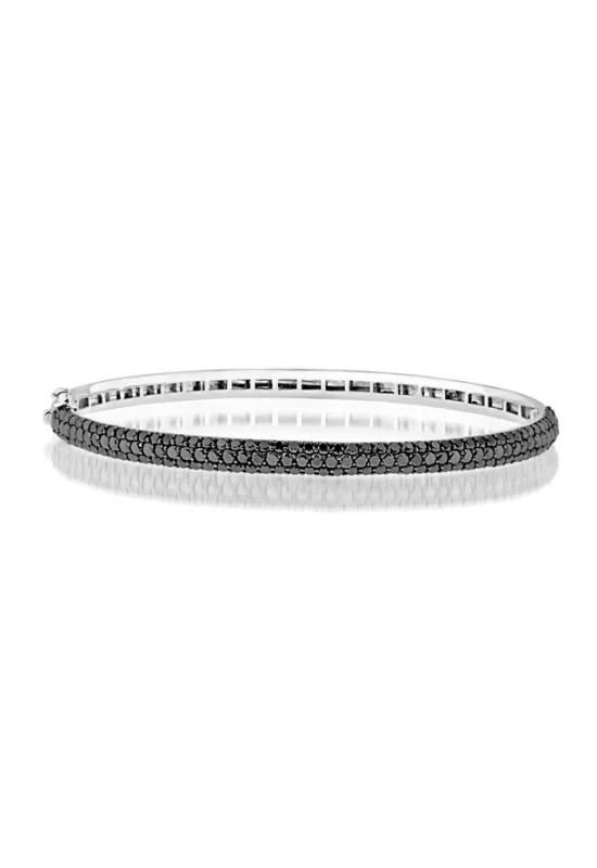 18K White Gold Black Diamond Bangle, 3.12 TCW sold by Effy