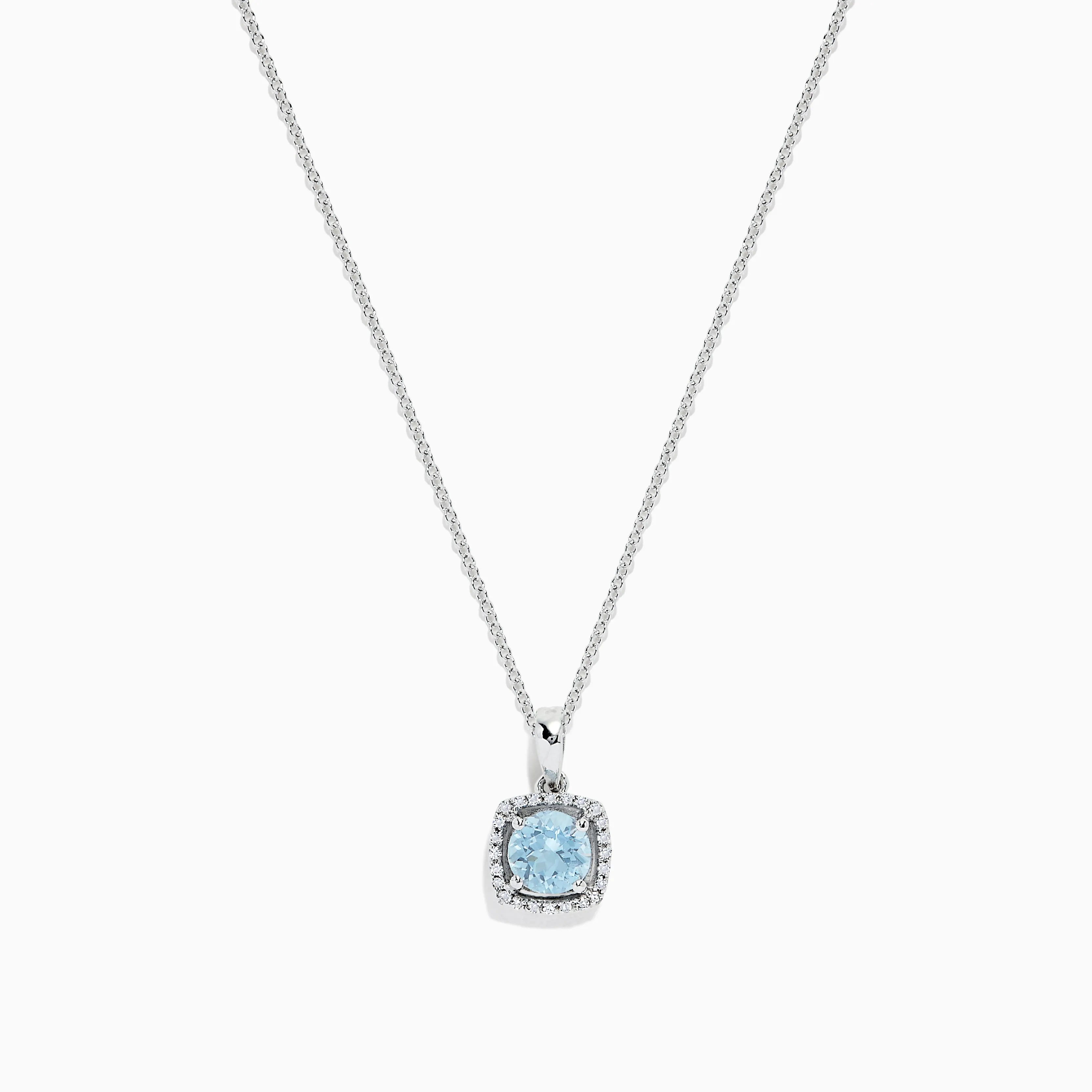 Aquarius 14K White Gold Aquamarine and Diamond Pendant, 0.78 TCW sold by Effy