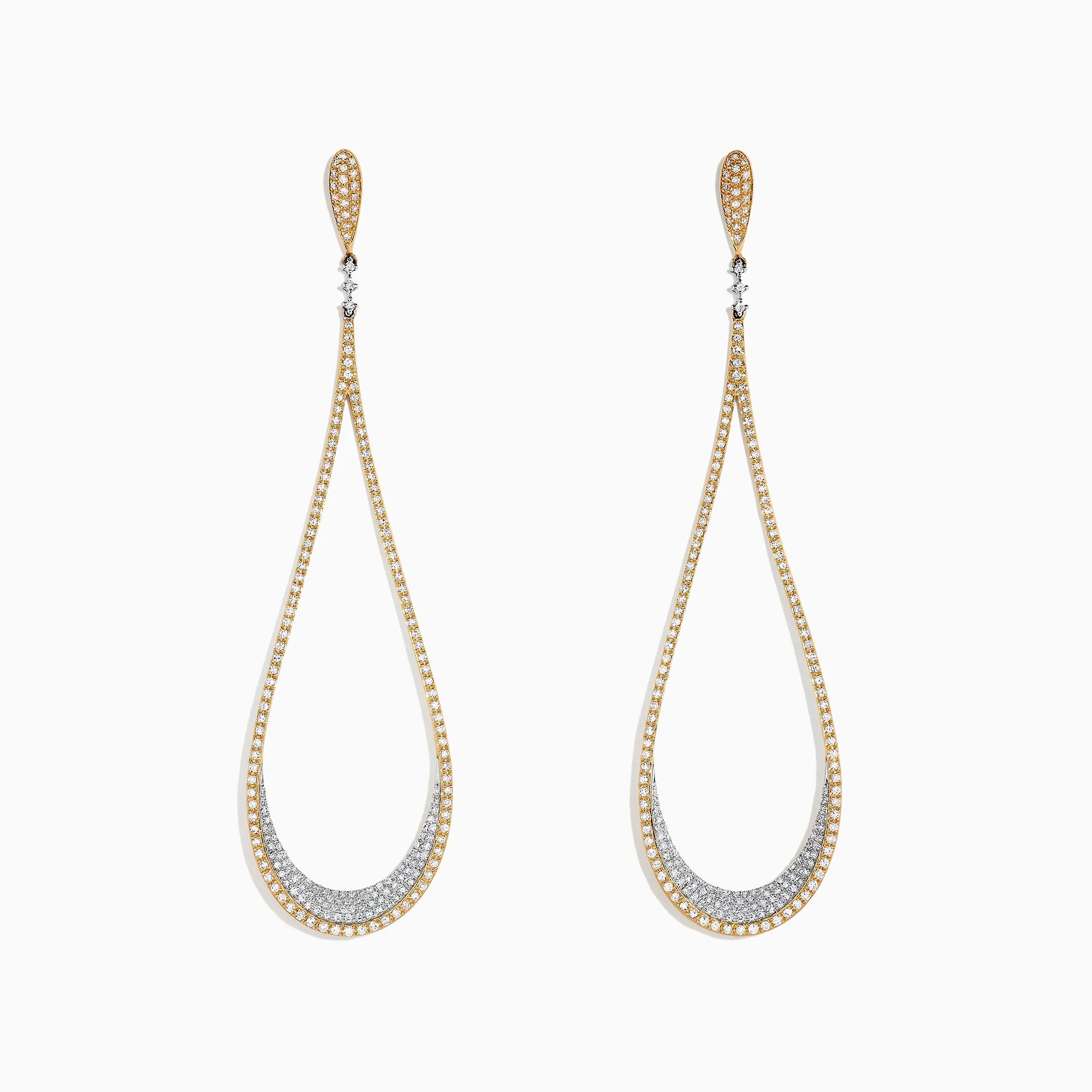 Duo 14K Yellow and White Gold Diamond Statement Earrings, 1.63 TCW sold by Effy
