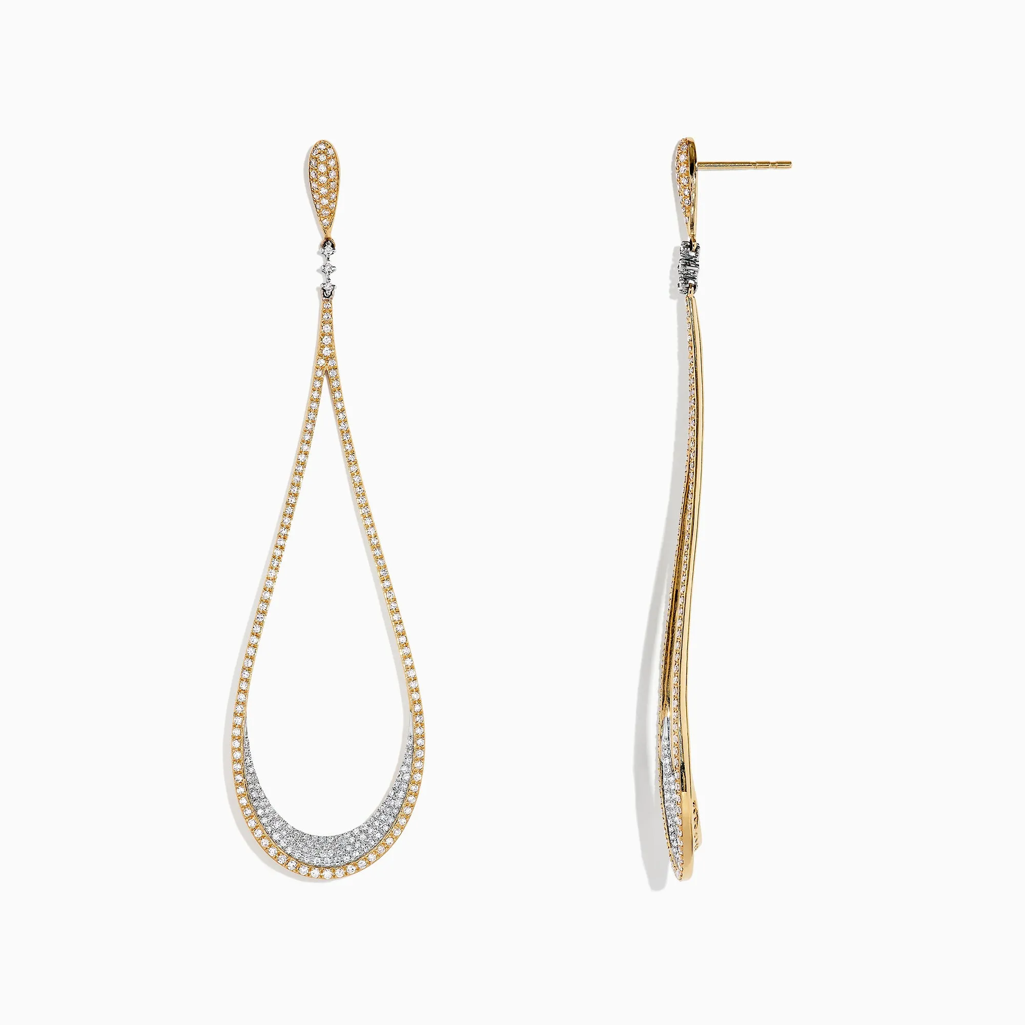 Duo 14K Yellow and White Gold Diamond Statement Earrings, 1.63 TCW sold by Effy product image thumbnail 2
