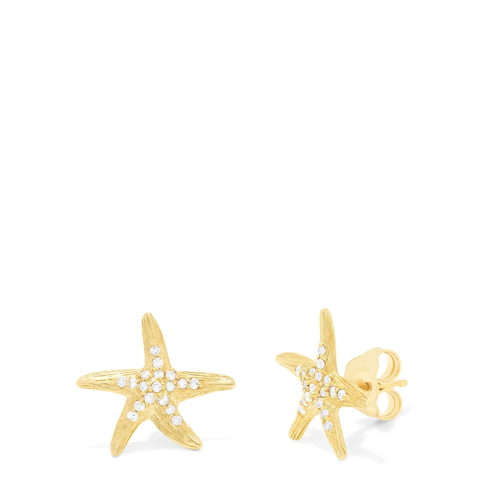 Seaside 14K Yellow Gold Diamond Starfish Earrings, 0.18 TCW sold by Effy product image thumbnail 2