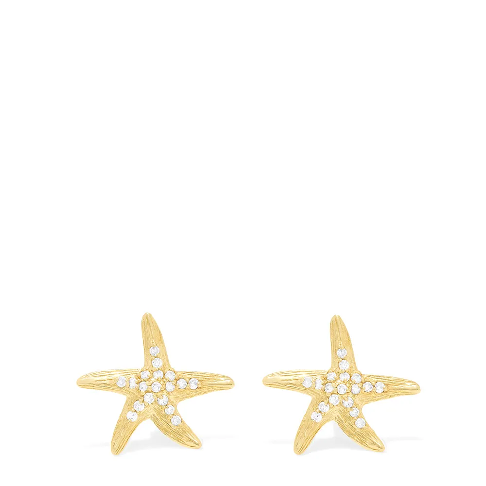 Seaside 14K Yellow Gold Diamond Starfish Earrings, 0.18 TCW sold by Effy