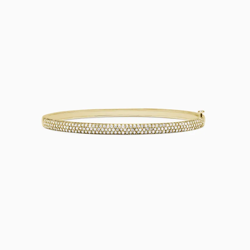 D'Oro 14K Yellow Gold Pave Diamond Bangle, 1.20 TCW sold by Effy