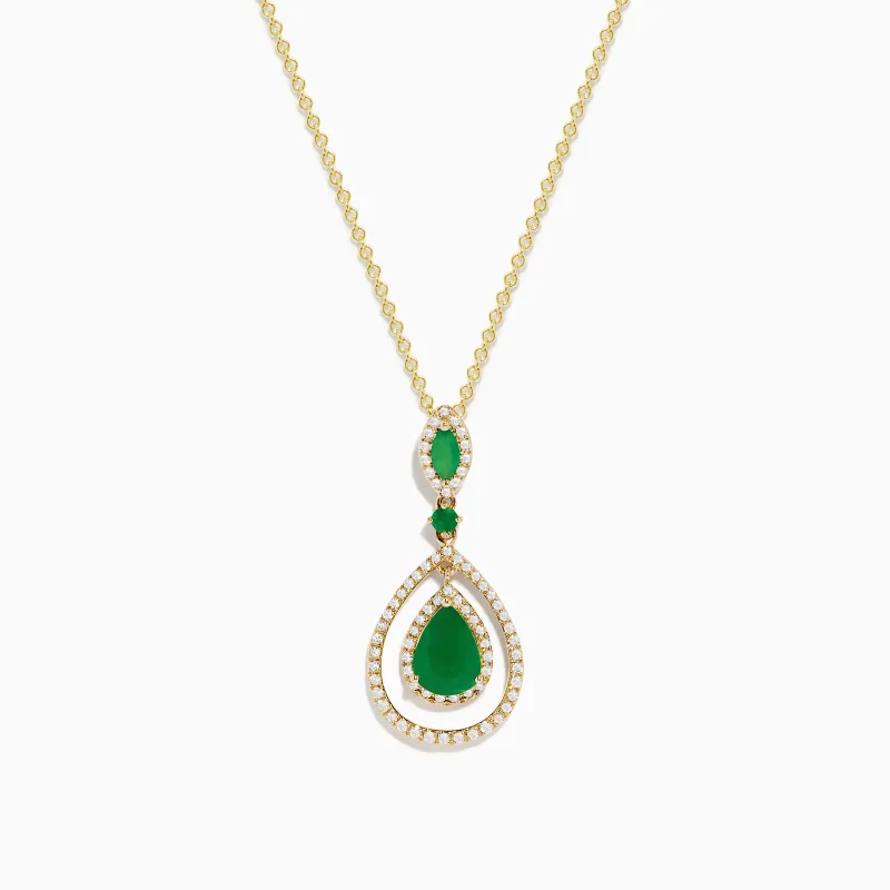 Brasilica 14K Yellow Gold Emerald and Diamond Pendant, 1.43 TCW sold by Effy